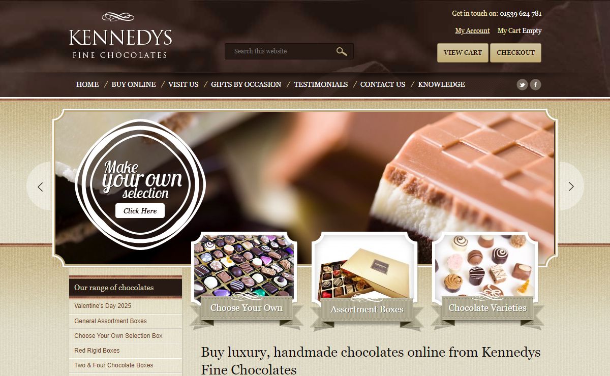 Handmade luxury chocolates from Kennedys Fine Chocolates