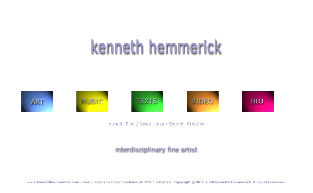 Kenneth Hemmerick Official Web Site - Interdisciplinary Fine Artist