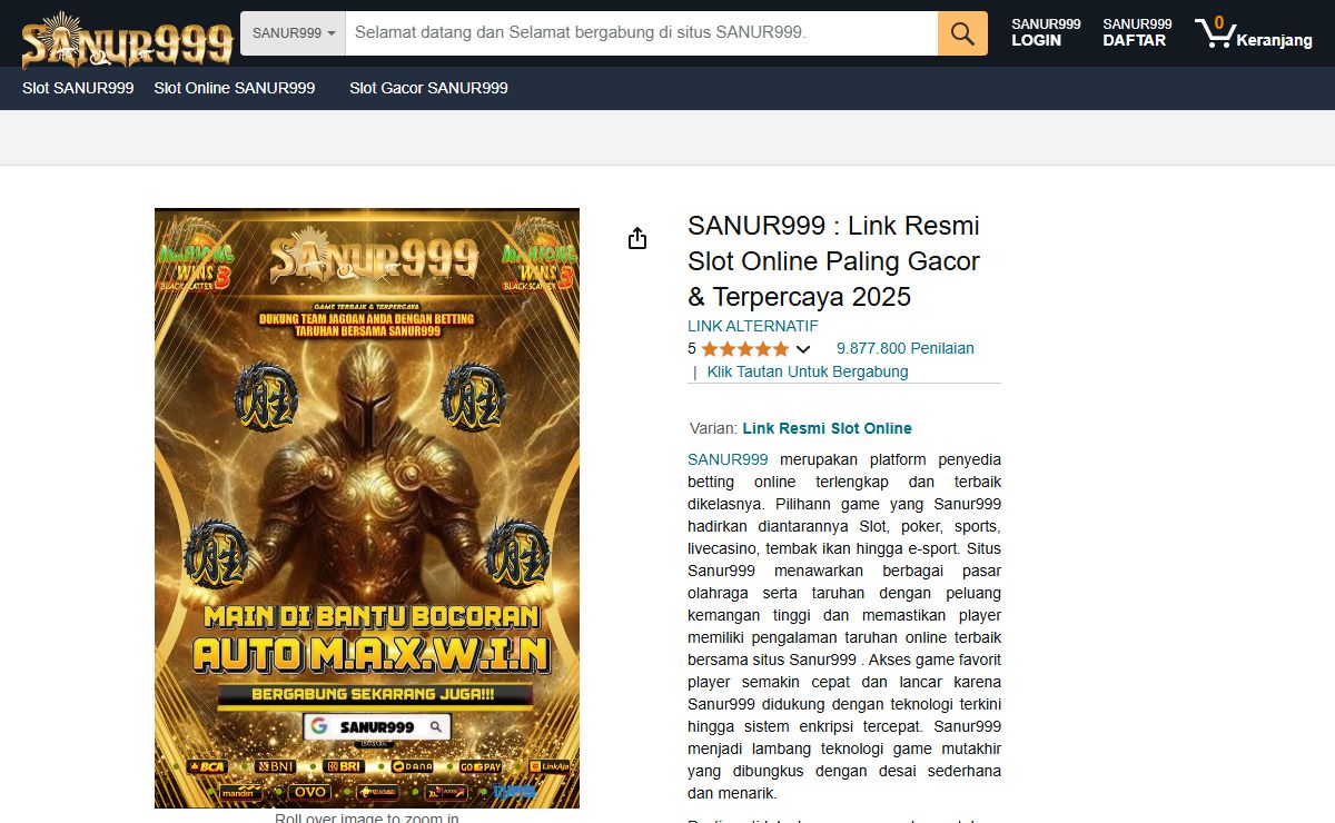 SANUR999 : Link Resmi Slot Online Paling Gacor & Terpercaya 2025