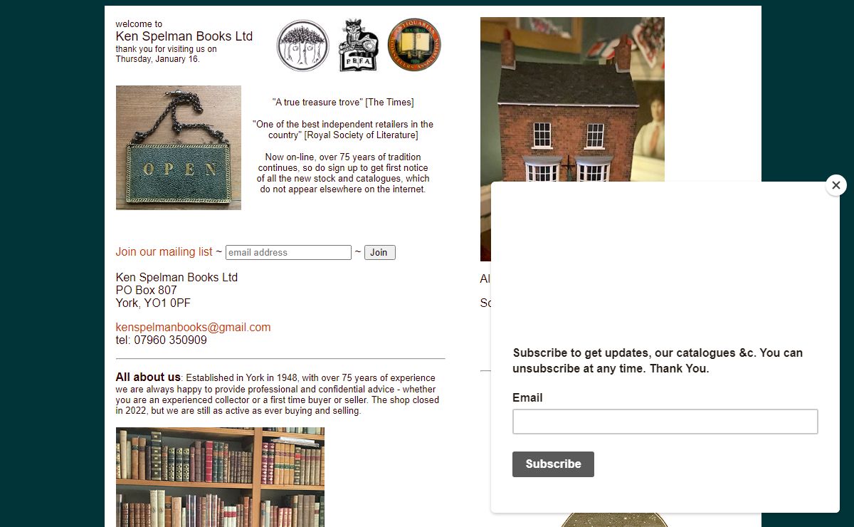 Ken Spelman Rare Books Home Page