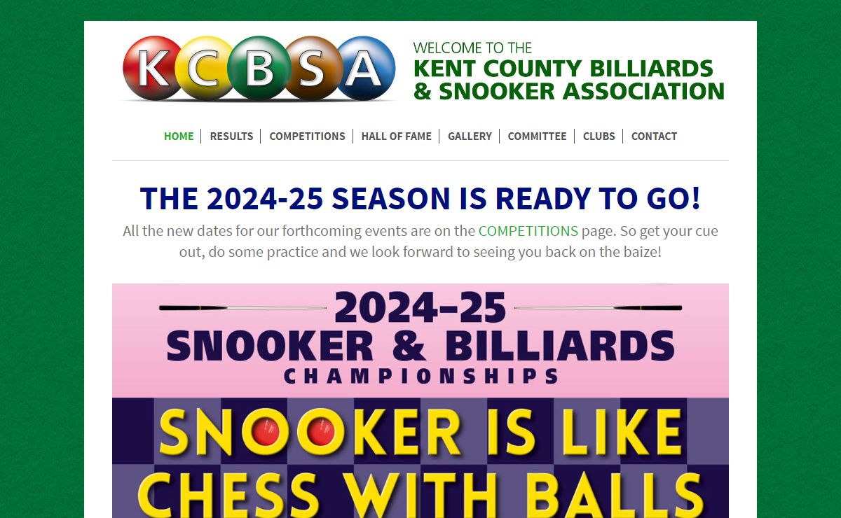 Kent County Billiards & Snooker Association - HOME