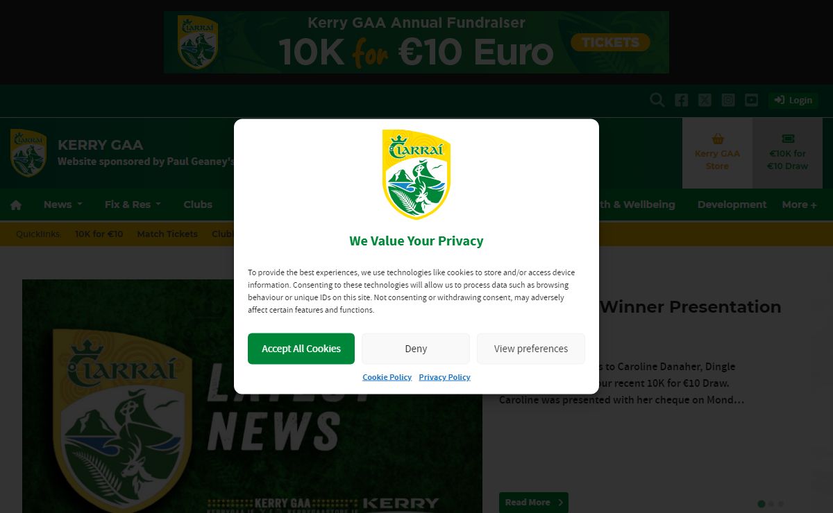 Kerry GAA | Website sponsored by Paul Geaney's Restaurant, Dingle
