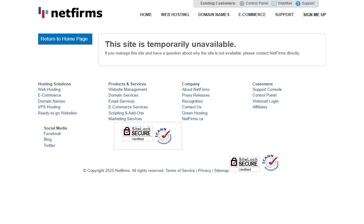 Netfirms | This site is temporarily unavailable