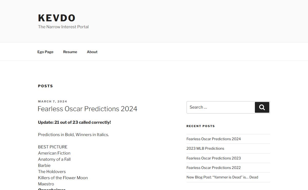 Kevdo – The Narrow Interest Portal