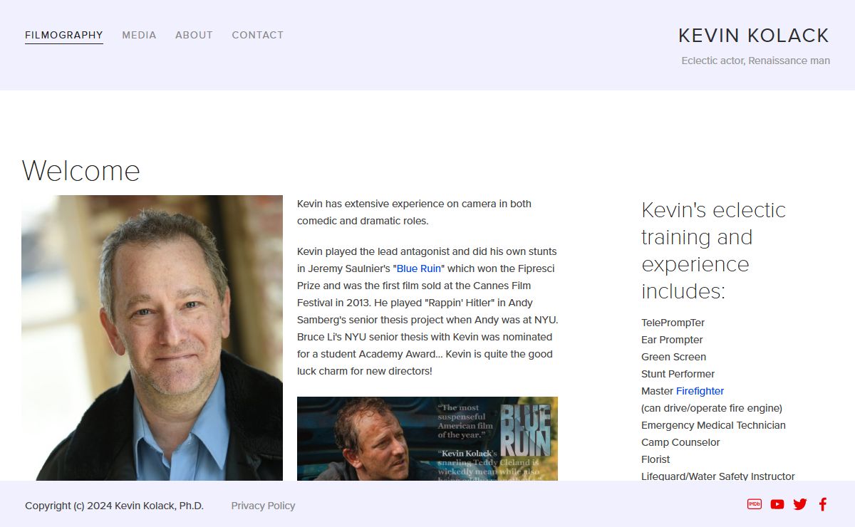 Official Kevin Kolack website