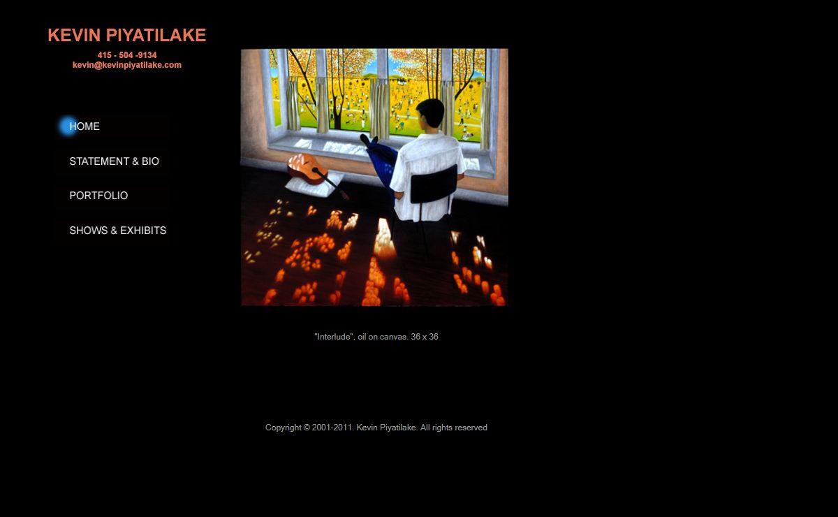 Kevin Piyatilake, "Home" Page
