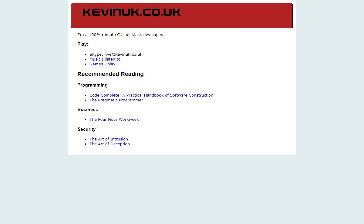 Hey there | kevinuk.co.uk