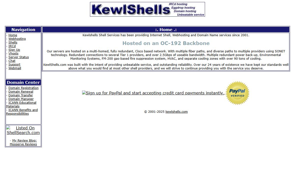 KewlShells Shell Services - IRCd Shells, Web Hosting, Domain Registration, Eggdrop Bots and more!