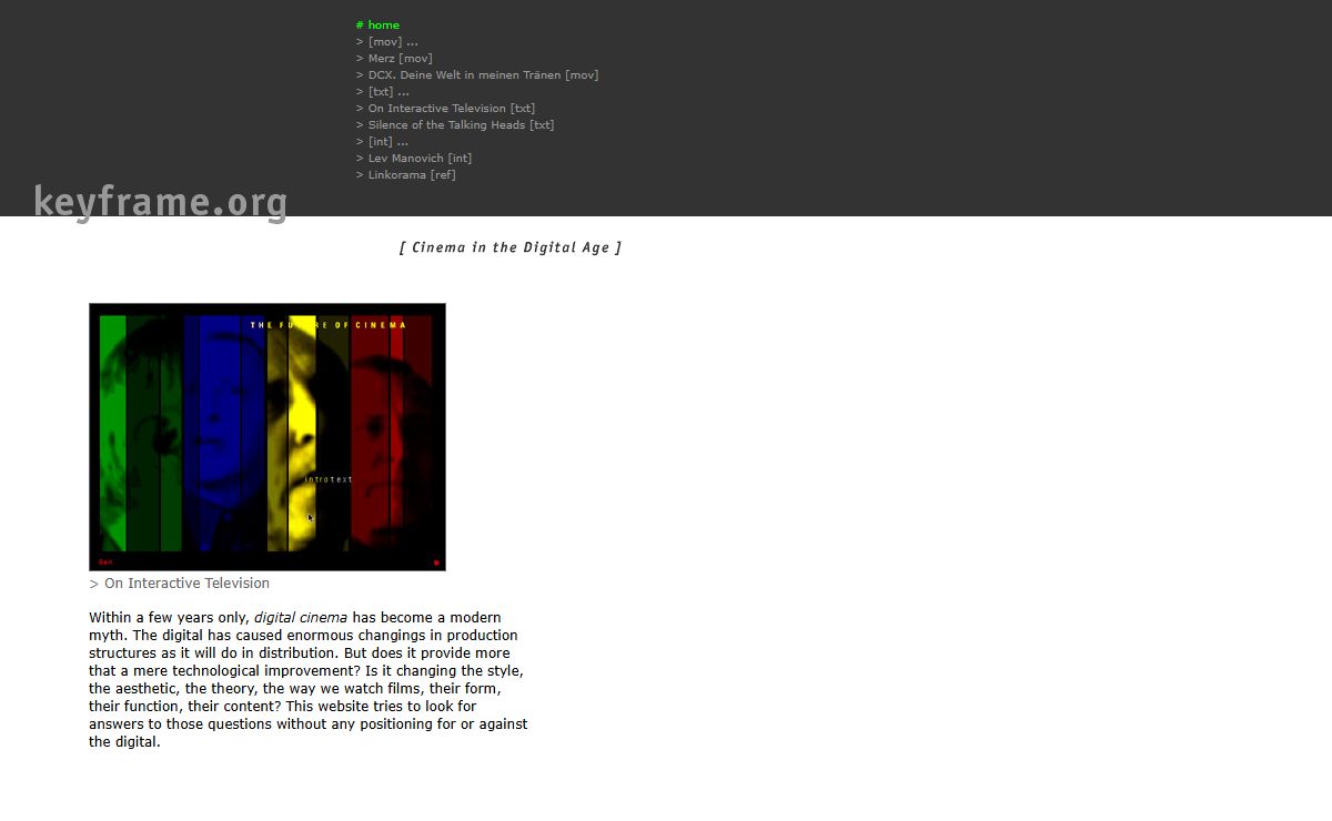 keyframe.org | Cinema in the Digital Age