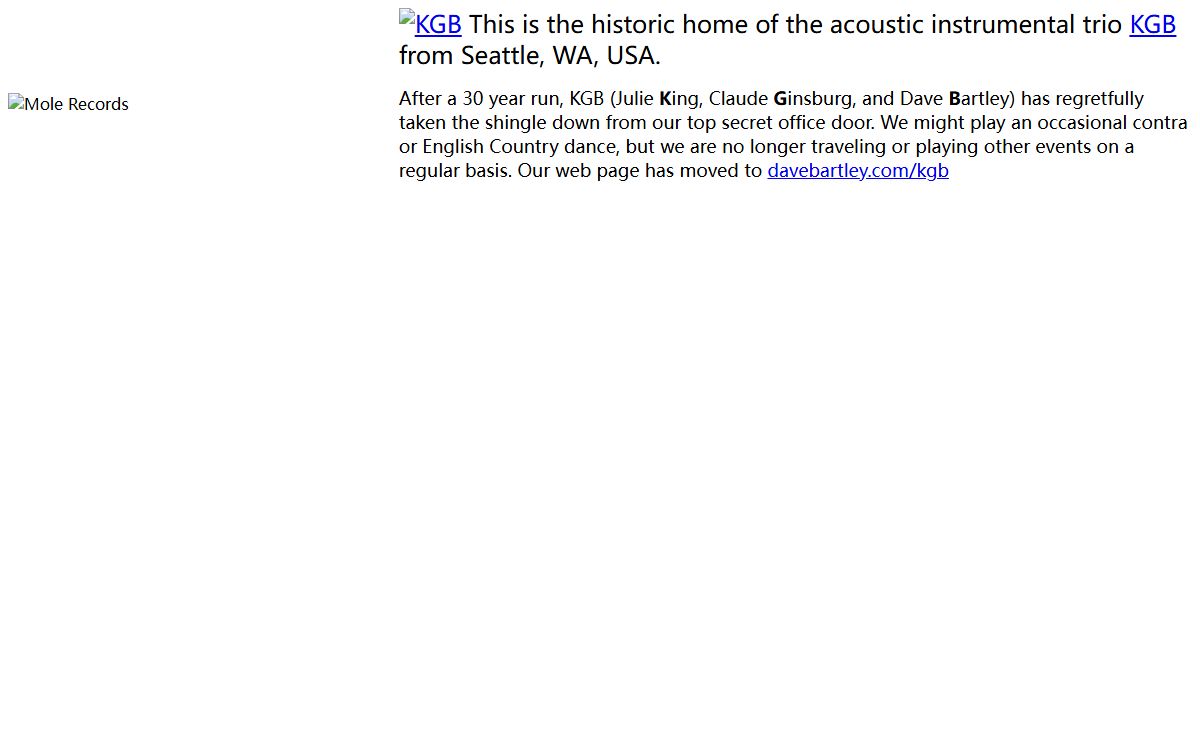 Mole Records: historic home of KGB