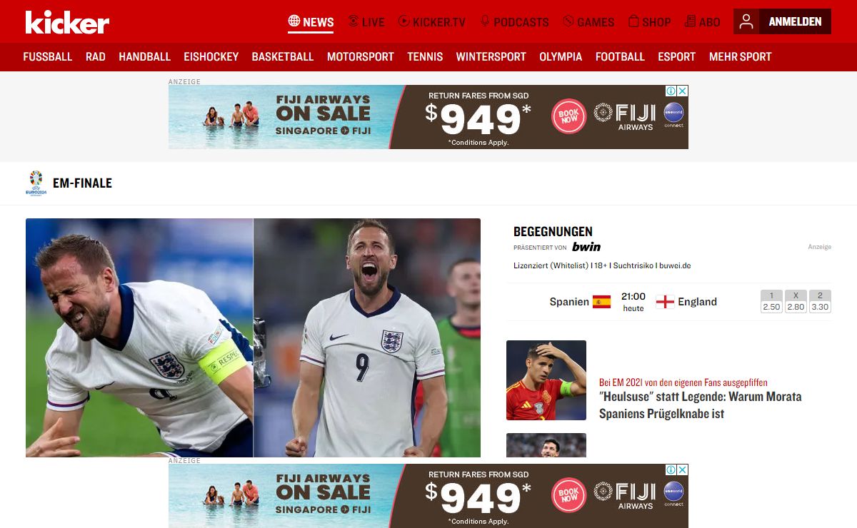 Sportnachrichten | Alle Fußball & Sport News | Live-Ticker & Ergebnisse - kicker