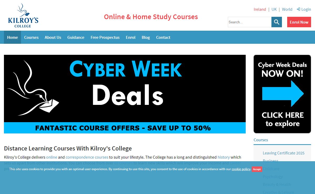 Kilroy's College Ireland, Distance Learning Courses