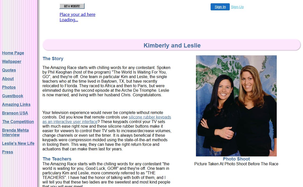 Kim and Leslie - Amazing Race TV Show