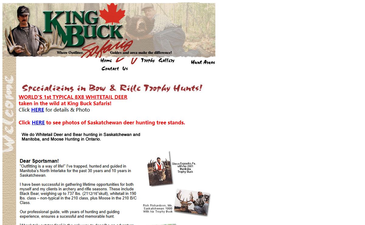 King Buck Safaris Saskatchewan Manitoba Lodge - Record Trophy Big Game Hunting!