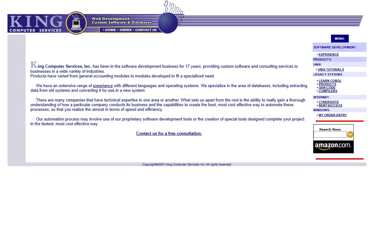 ***__NEW SITE___*** W E L C O M E  T O   K I N G   C O M P U T E R   S E R V I C E S   I N C .