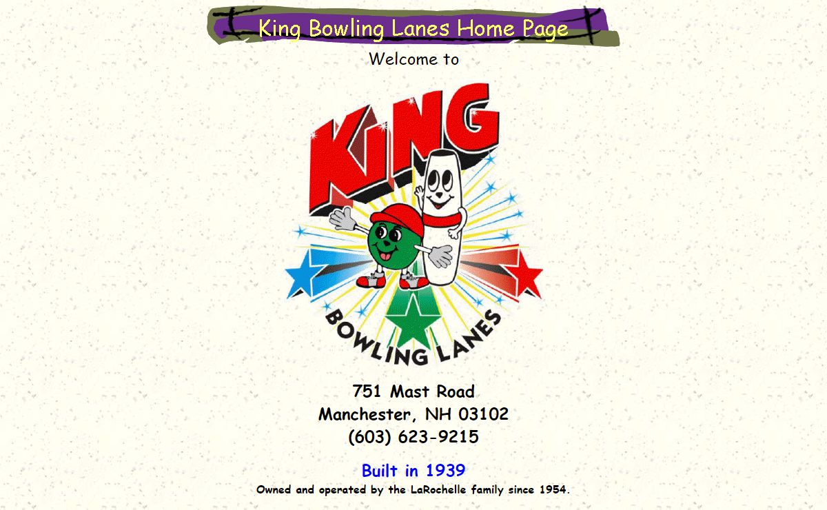 King Lanes Home Page