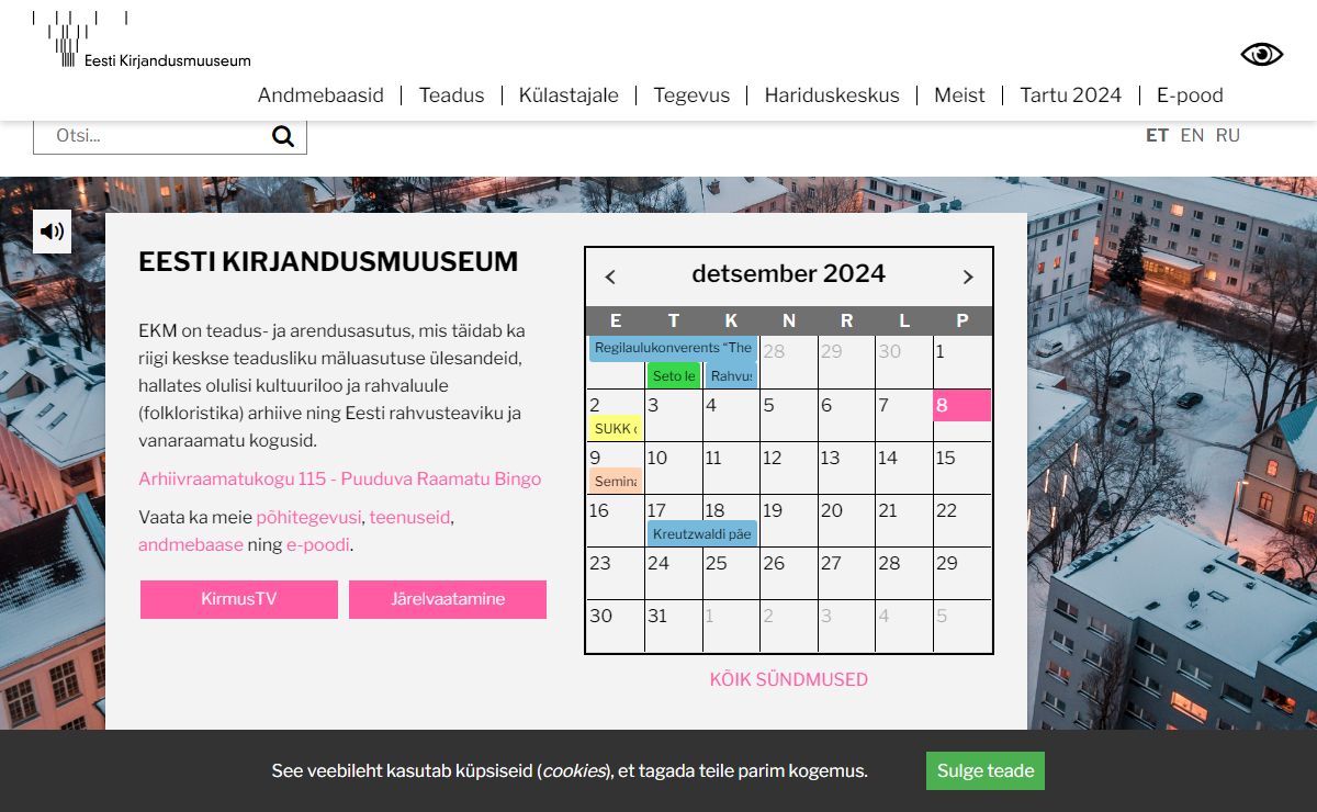 Avaleht | Eesti Kirjandusmuuseum