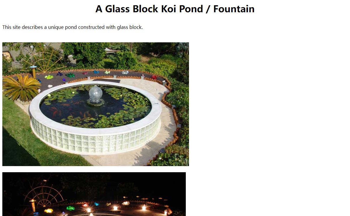 Glass Block Pond / Fountain