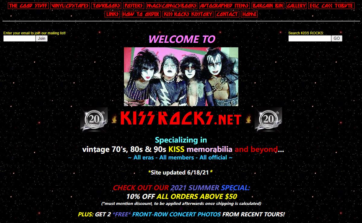 KISS ROCKS HOME PAGE