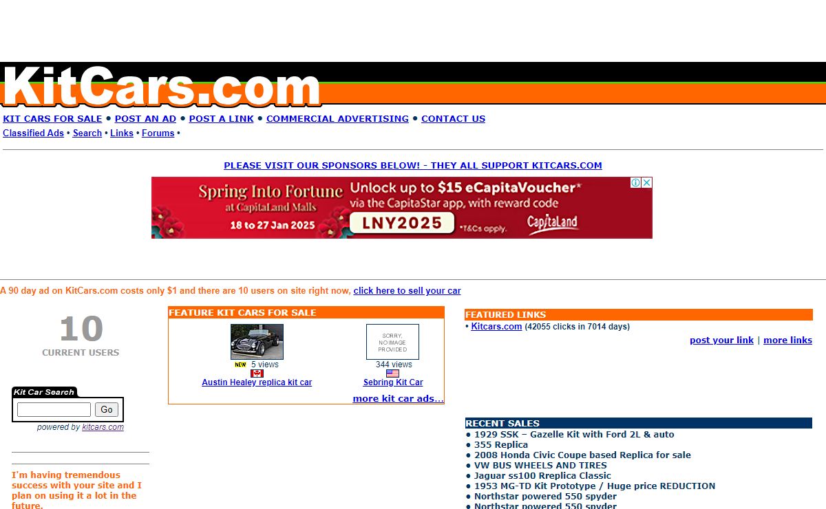 KitCars.com - kit cars for sale, bulletin boards, directory, kit car megasite