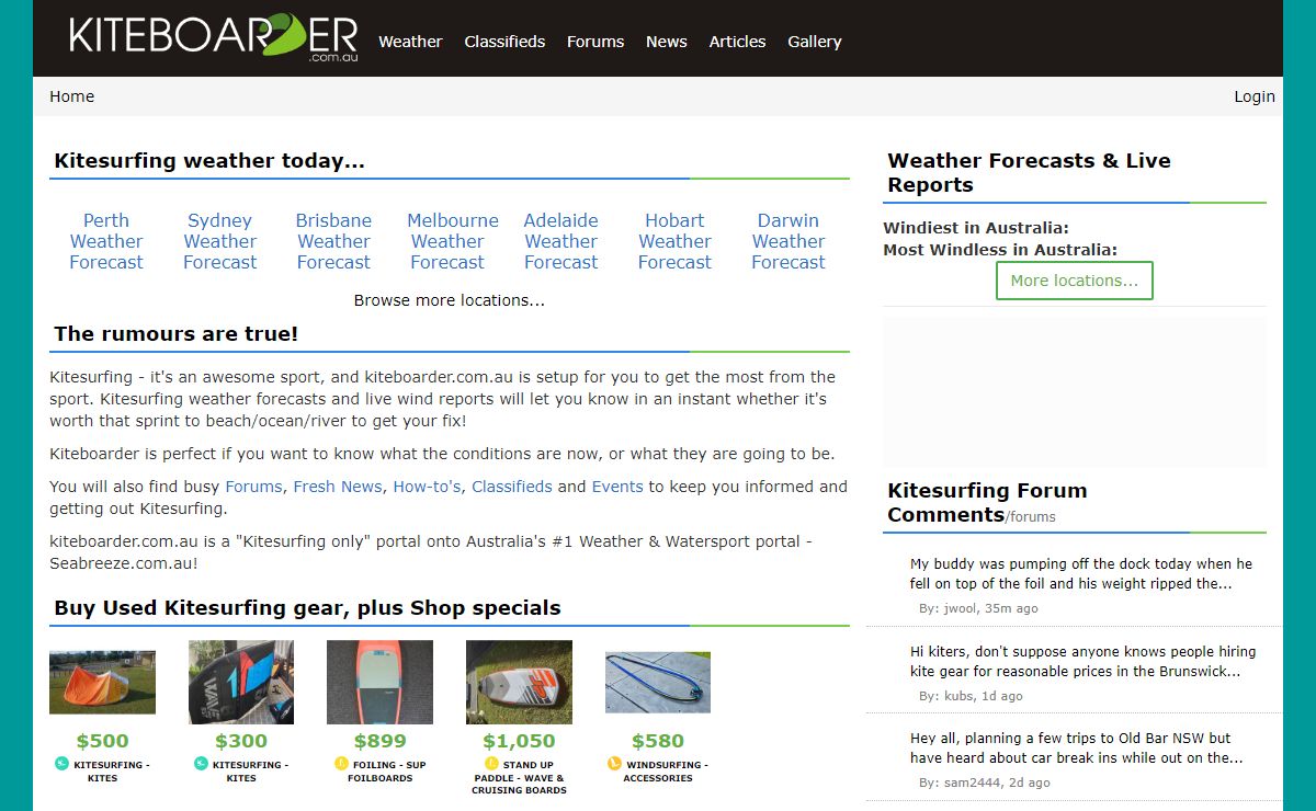 Kiteboarder - Australian Kitesurfing Weather Forecasts - Kiteboarder