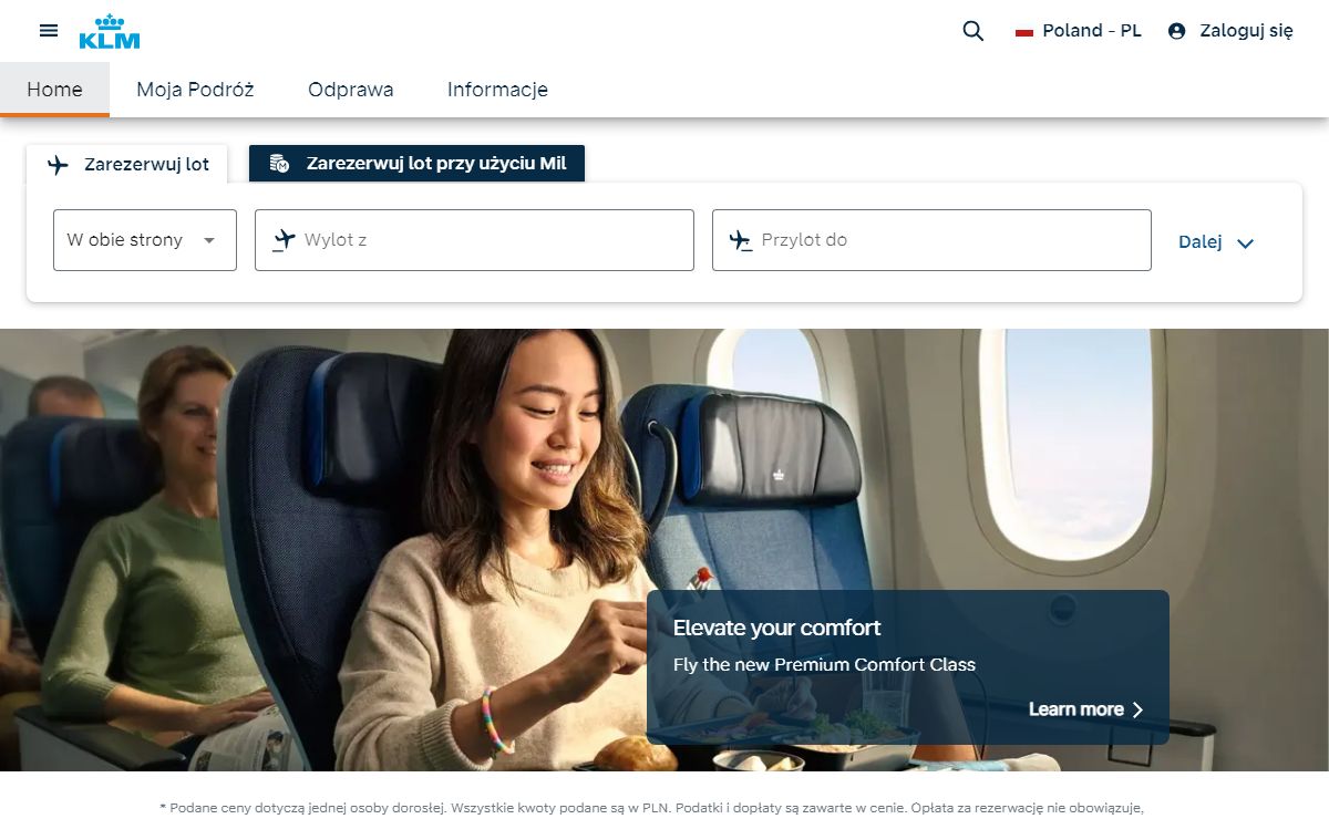 KLM Royal Dutch Airlines – rezerwuj loty online - KLM Poland