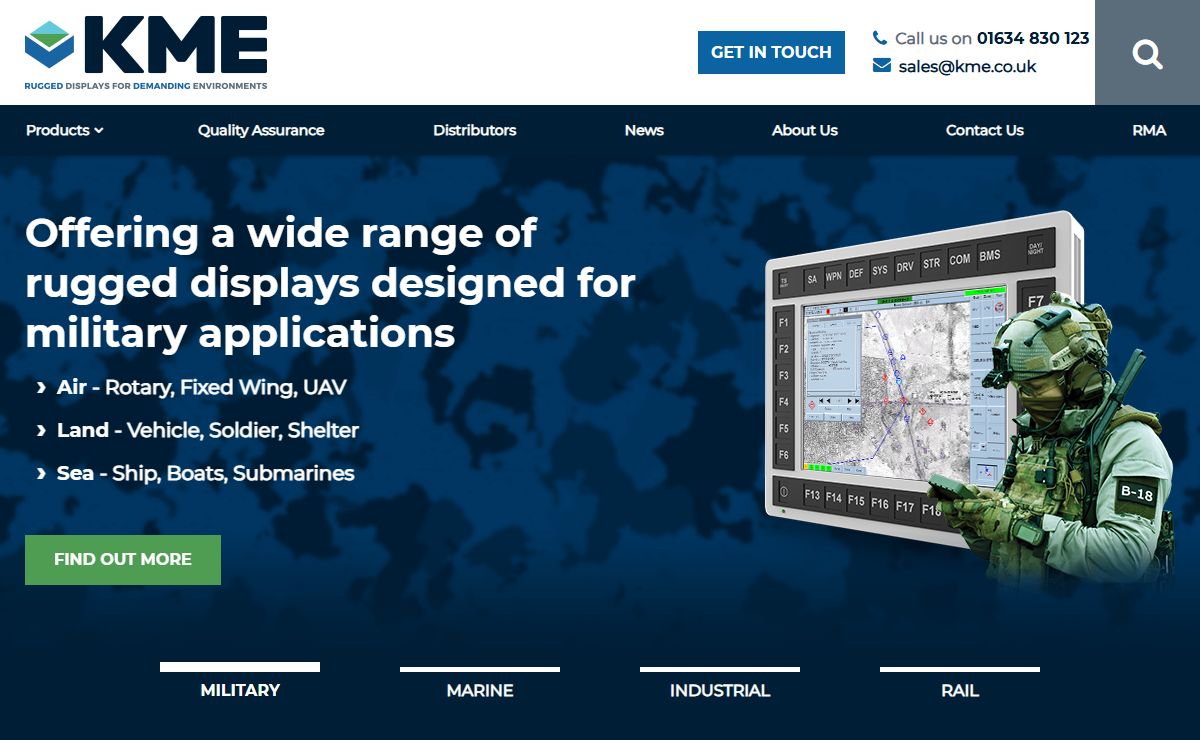 Rugged Displays for Military Applications Land, Sea & Air