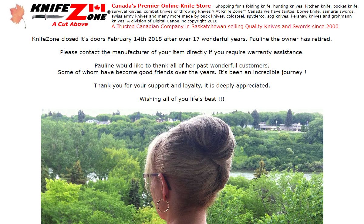 Knife Zone owner has retired
