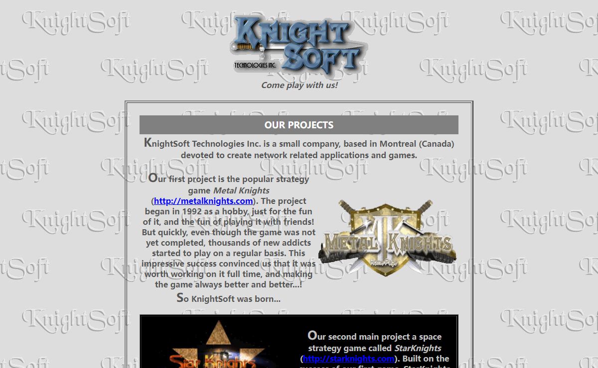 KnightSoft Technologies: Creators of online games like Metal Knights and StarKnights