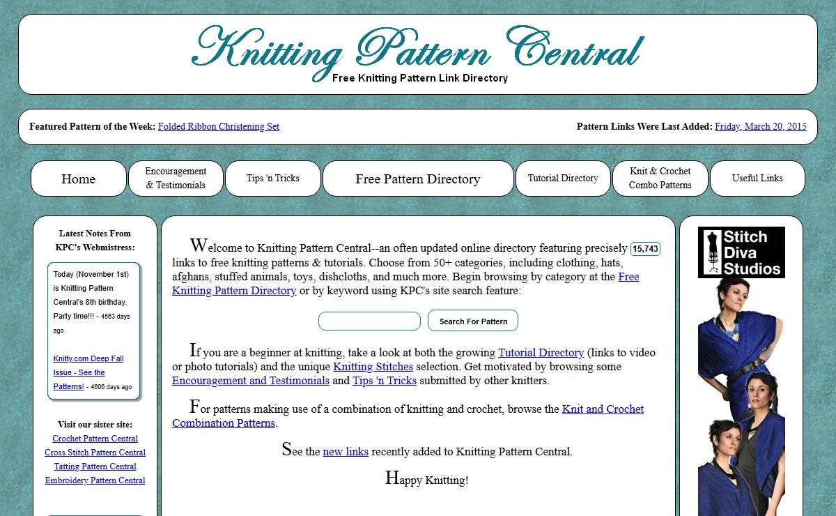Knitting Pattern Central - Free, Online Knitting Patterns - Beginner Knitting Instructions - Knitting Tips, Tricks, Testimonials and More!