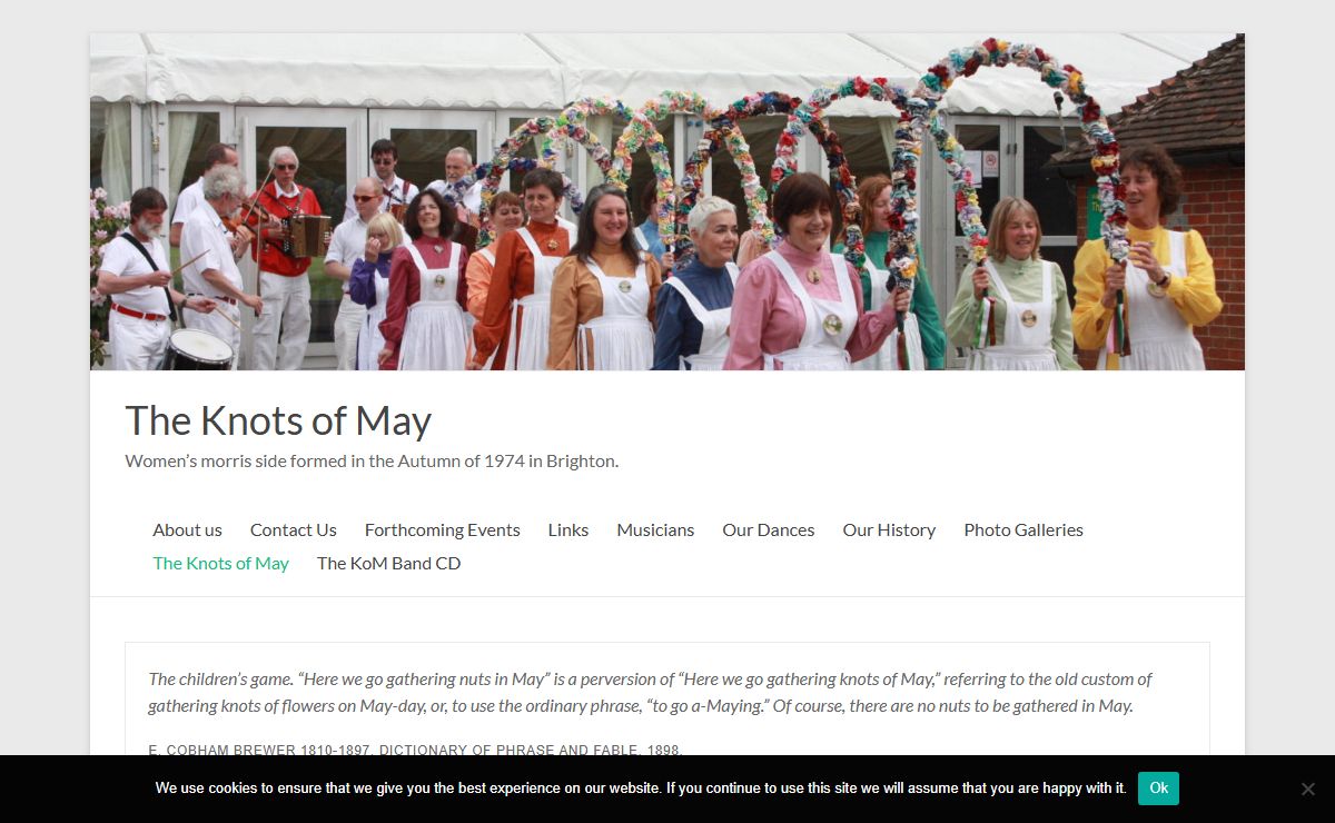 The Knots of May – Women’s morris side formed in the Autumn of 1974 in Brighton.