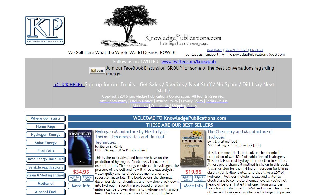 Books on Solar, Hydrogen, Fuel Cell, Wind Energy, Biomass Energy, All DIY and How To and More..