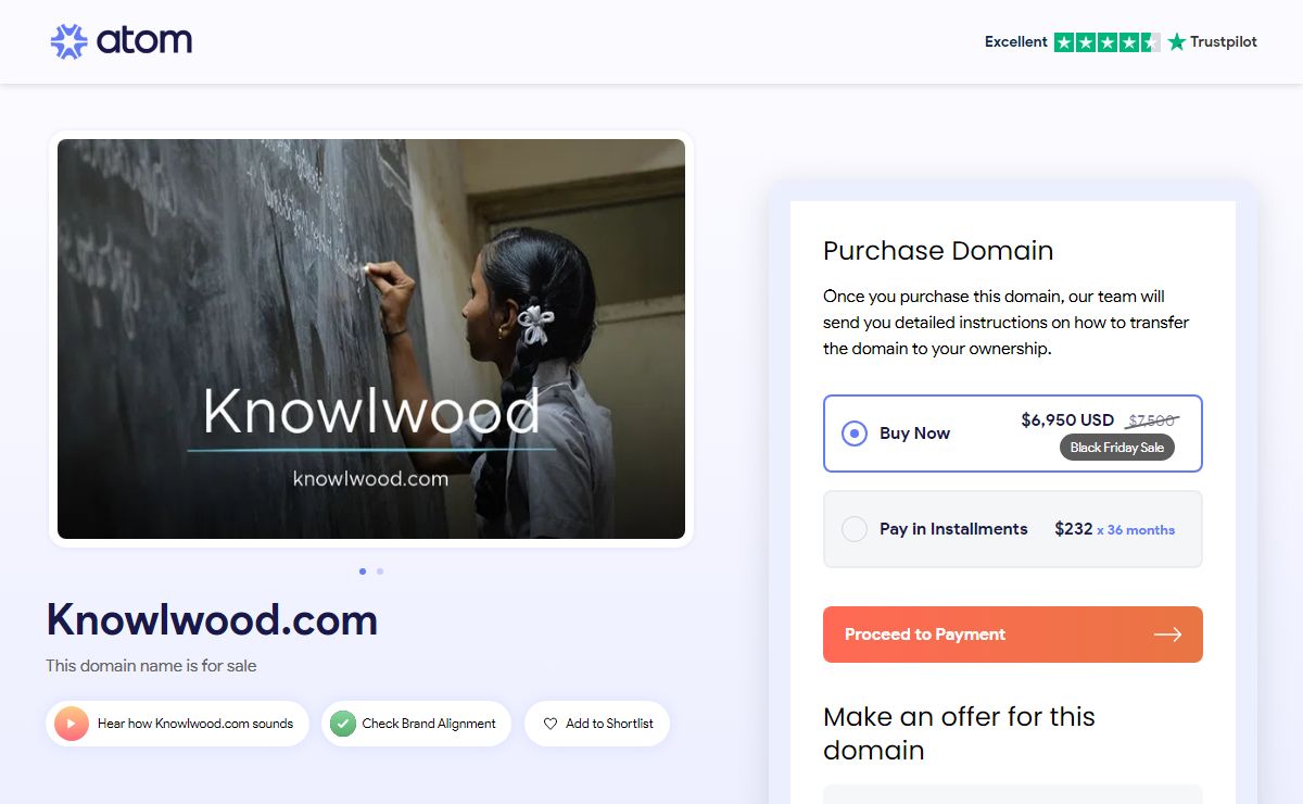 Knowlwood.com is for sale