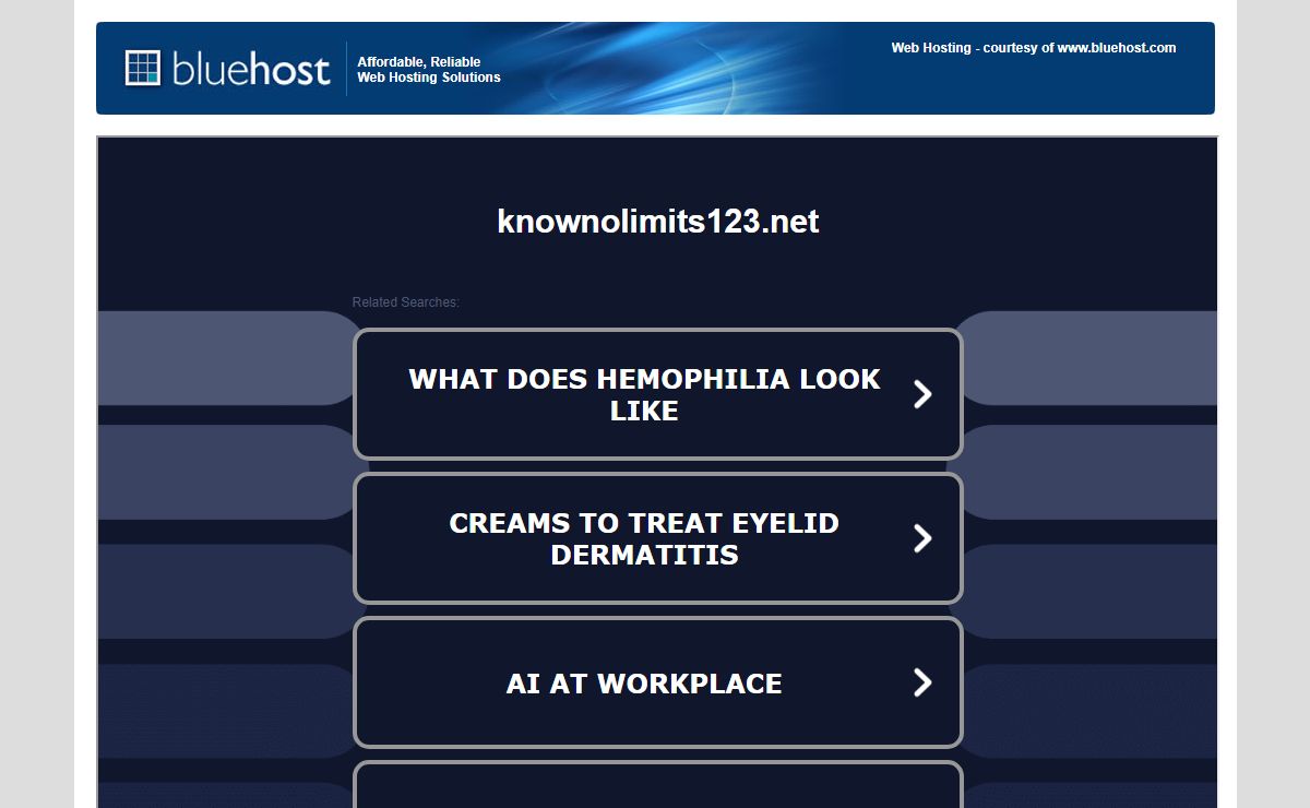 Welcome knownolimits123.net - BlueHost.com
