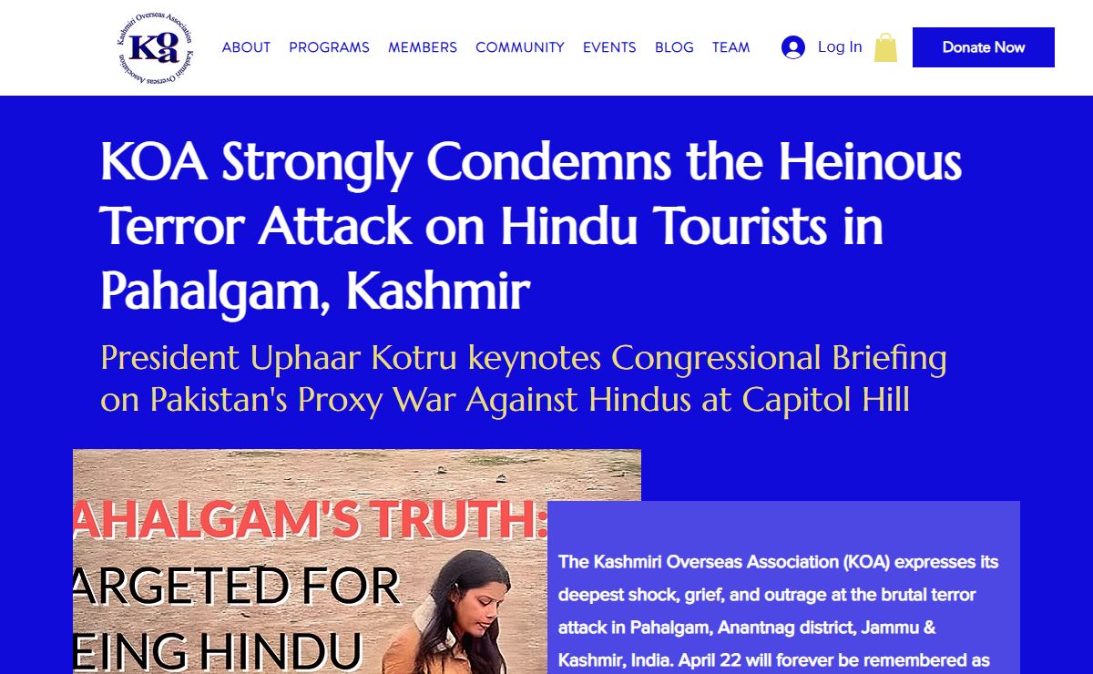 Kashmiri Overseas Association (KOA) USA