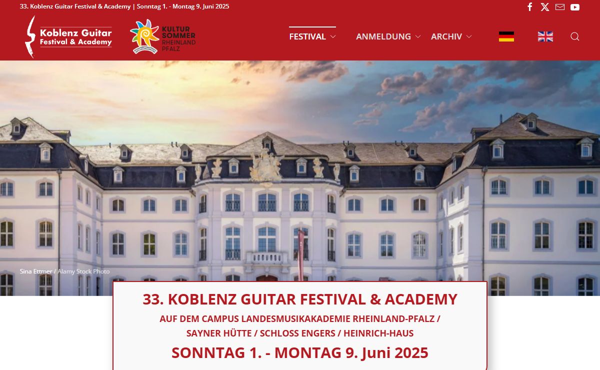 Konzerte, Meisterkurse, Wettbewerb, Workshops, Vorträge... – Koblenz International Guitar Festival & Academy