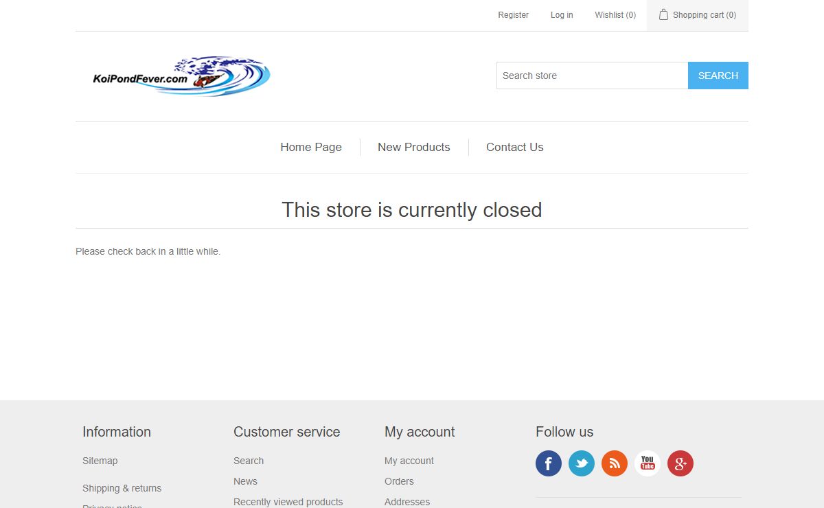 KoiPondFever -Pond Supplies. Store closed