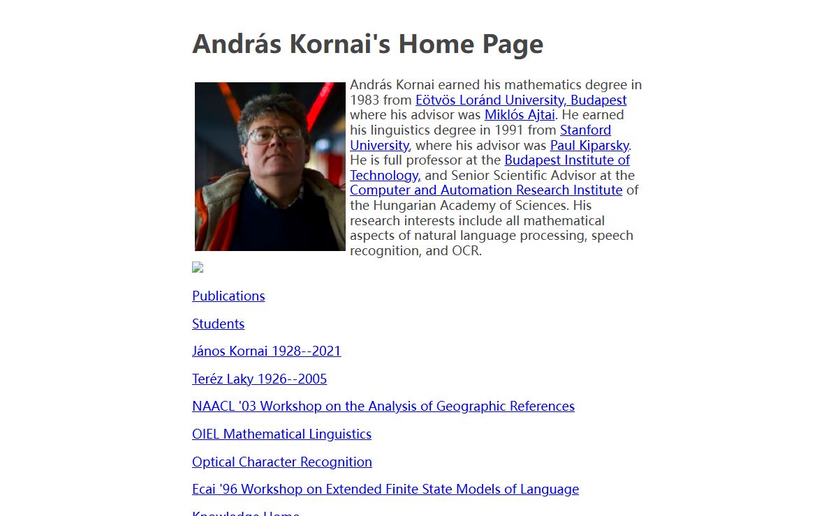 Andras Kornai's Home Page