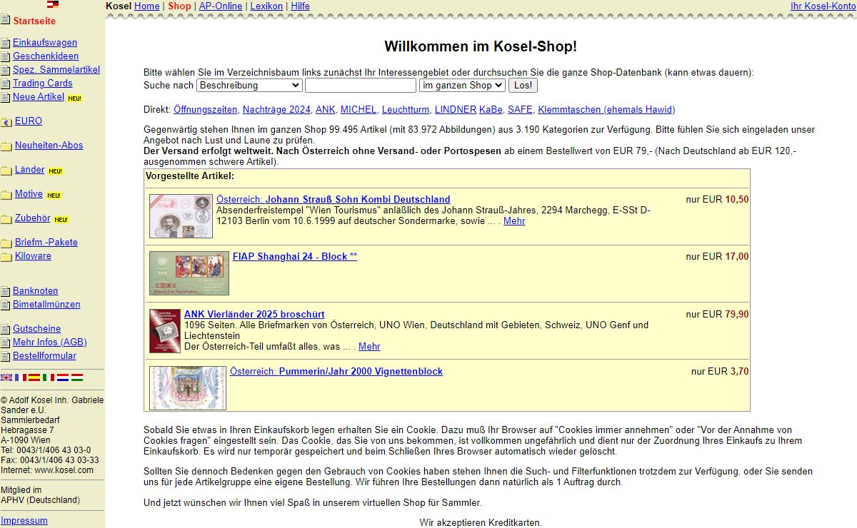 Kosel-Shop - Startseite