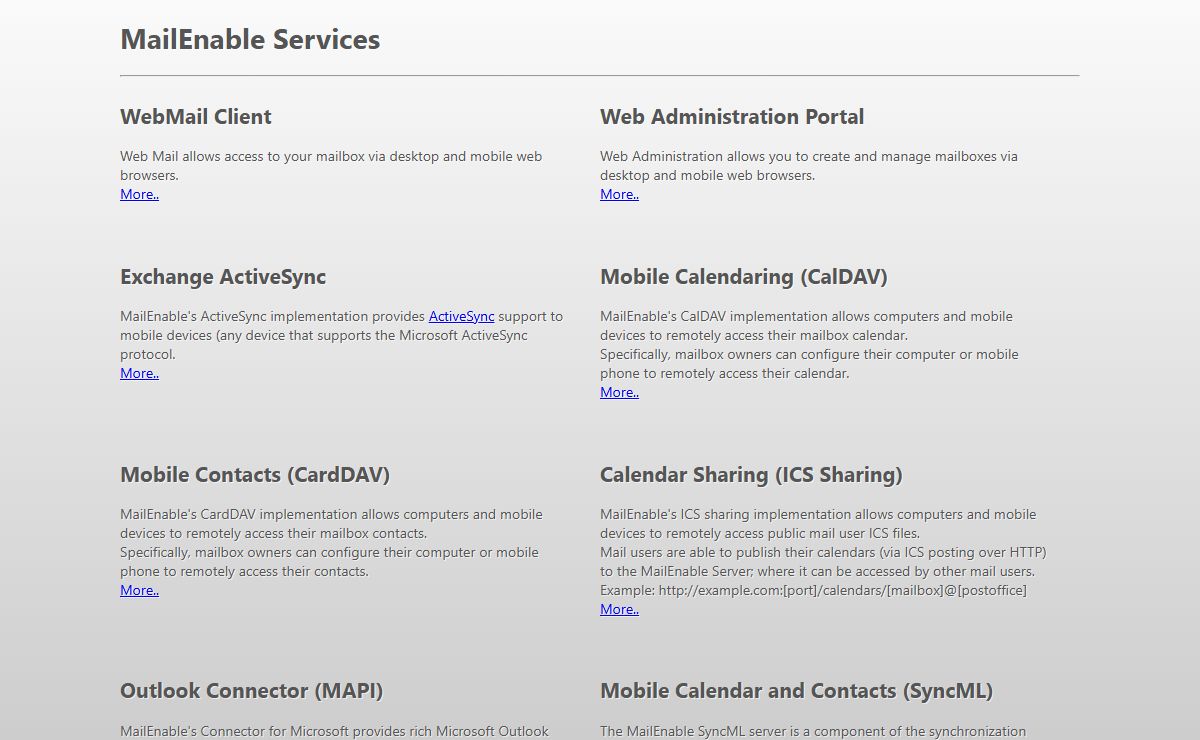 MailEnable Mail Services