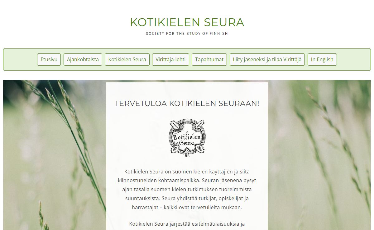 Tervetuloa Kotikielen Seuraan! – Suomen kielen käyttäjien kohtaamispaikka