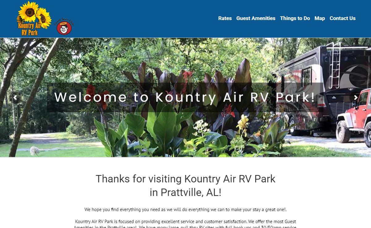 Best RV Park in Prattville AL | Kountry Air RV Park