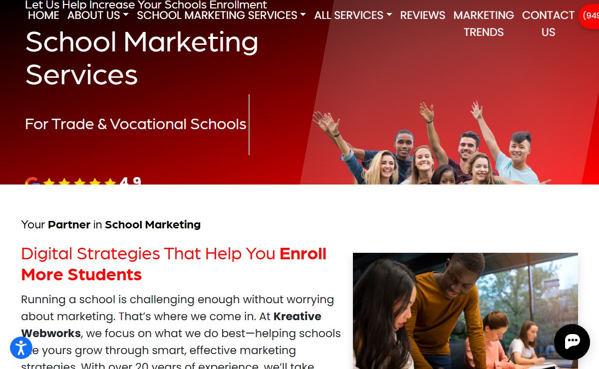 Expert School Marketing Services | Kreative Webworks