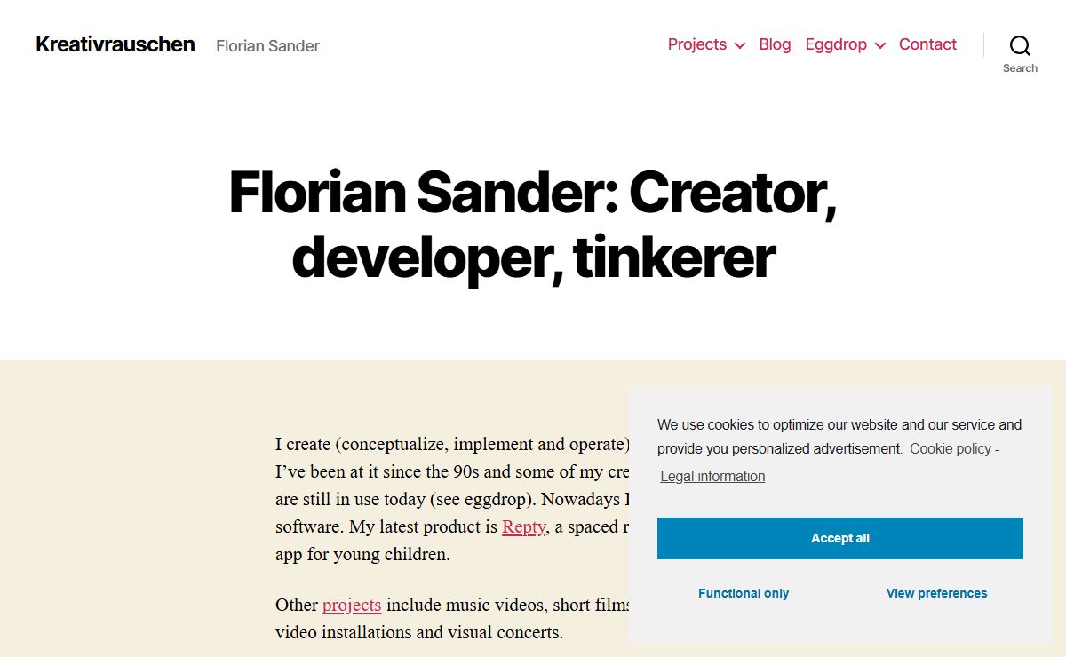 Florian Sander: Creator, developer, tinkerer | Kreativrauschen