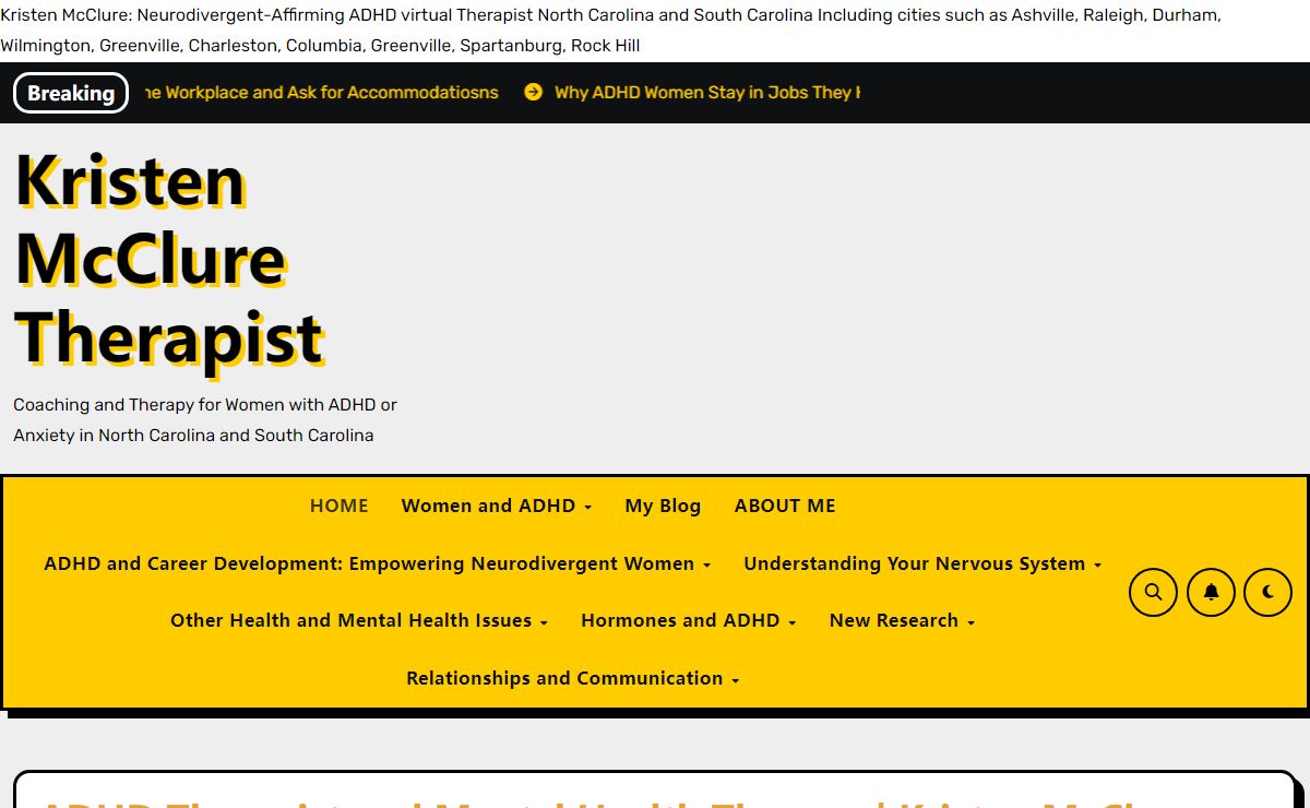 ADHD Therapy for Women | Kristen McClure, Therapist