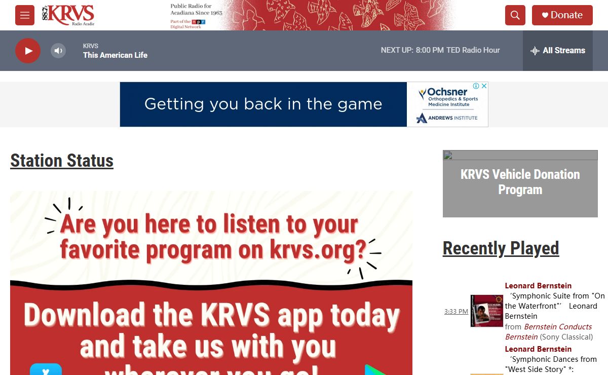 KRVS - Homepage | KRVS Radio Acadie