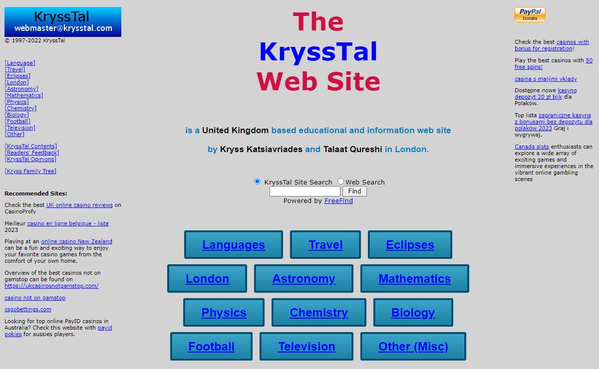 KryssTal : Home Page
