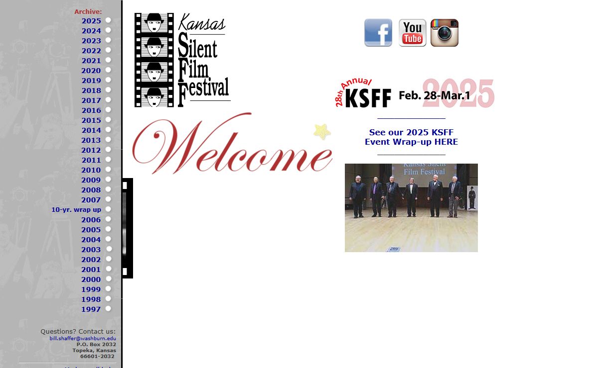 Kansas Silent Film Festival web site
