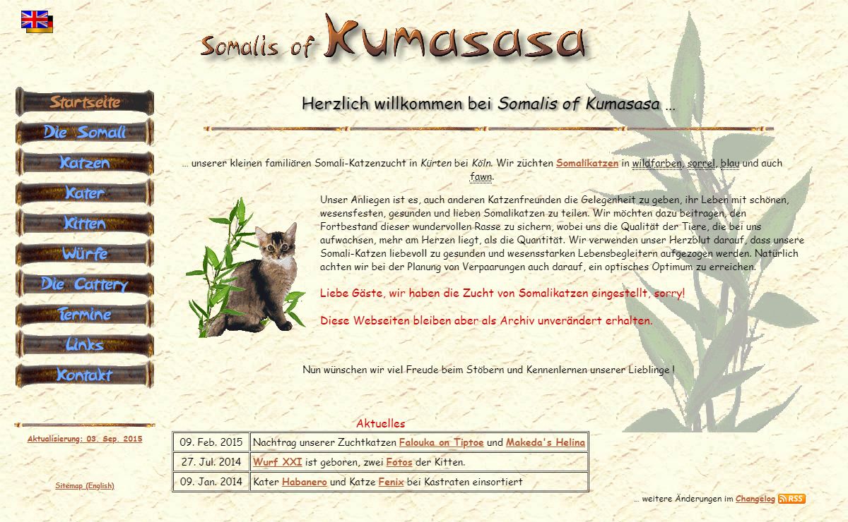 Somalis of Kumasasa - Zucht von Somalikatzen in wildfarben, sorrel, blau und fawn