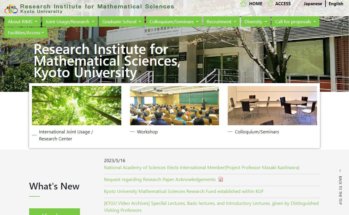 RIMS-Research Institute for Mathematical Sciences Kyoto University